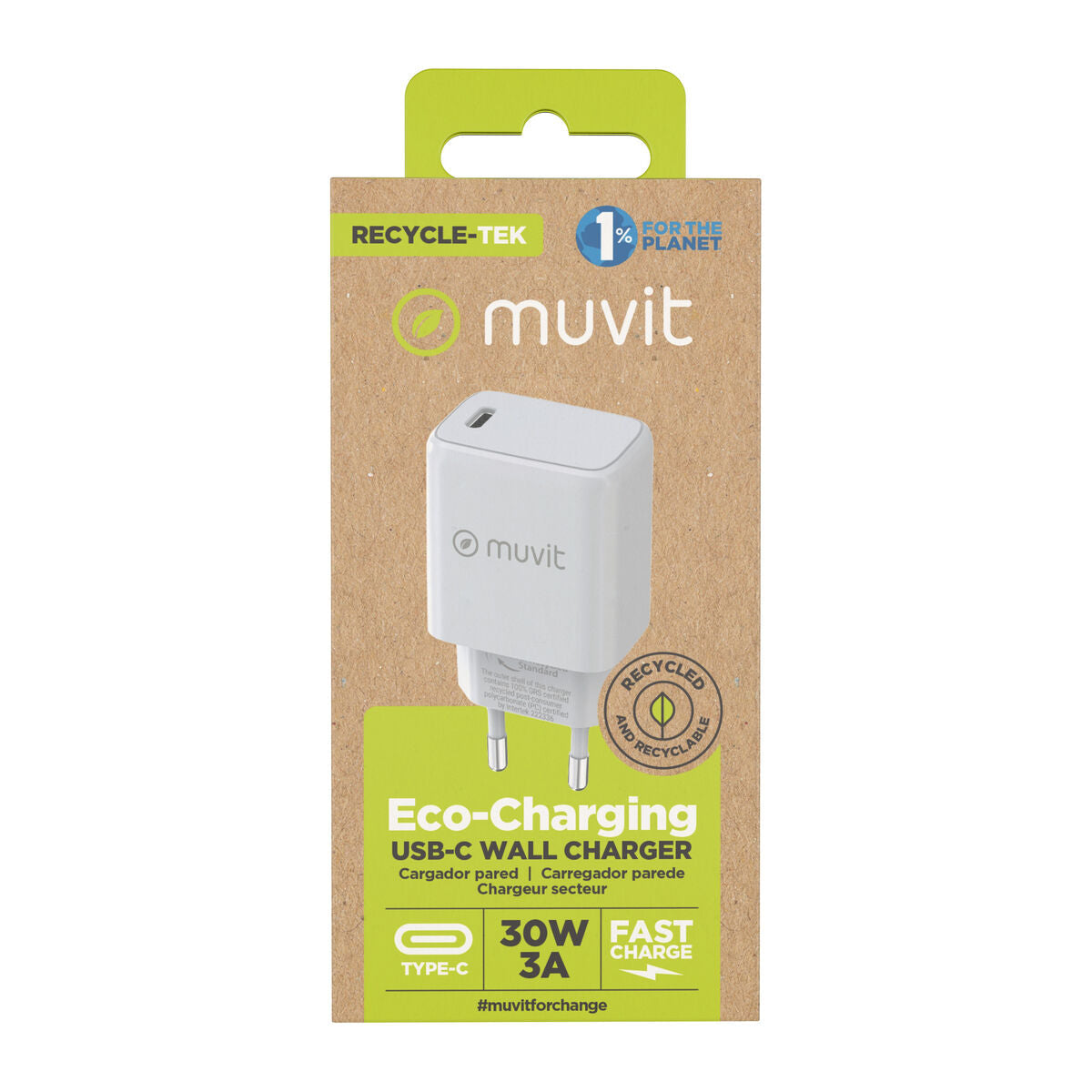 Wall Charger Muvit MCACC0014 White 30 W