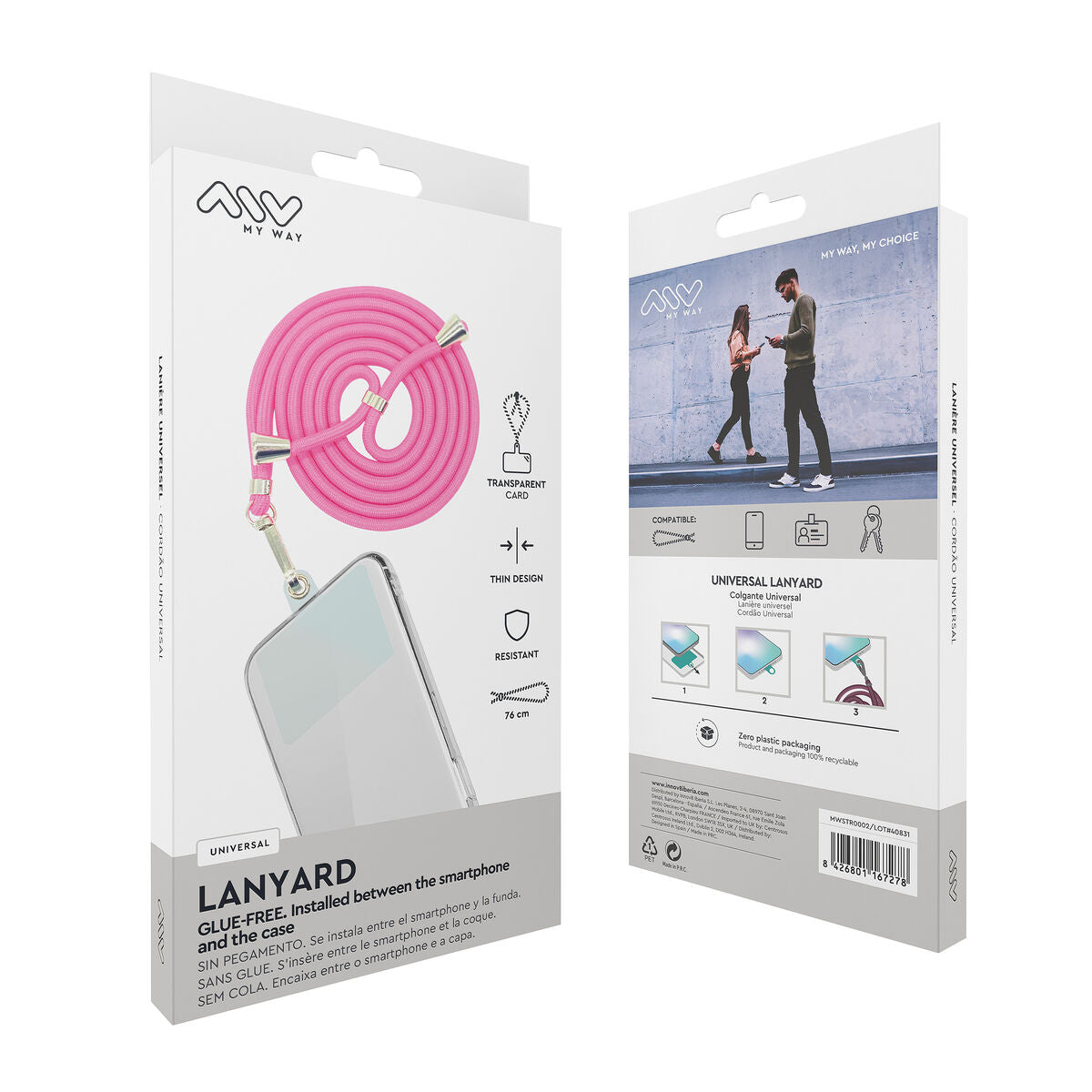 Mobile Phone Lanyard Myway Pink