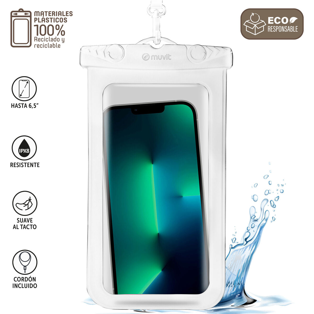 Waterproof case Muvit for Change White Universal 6,5" (6,5")