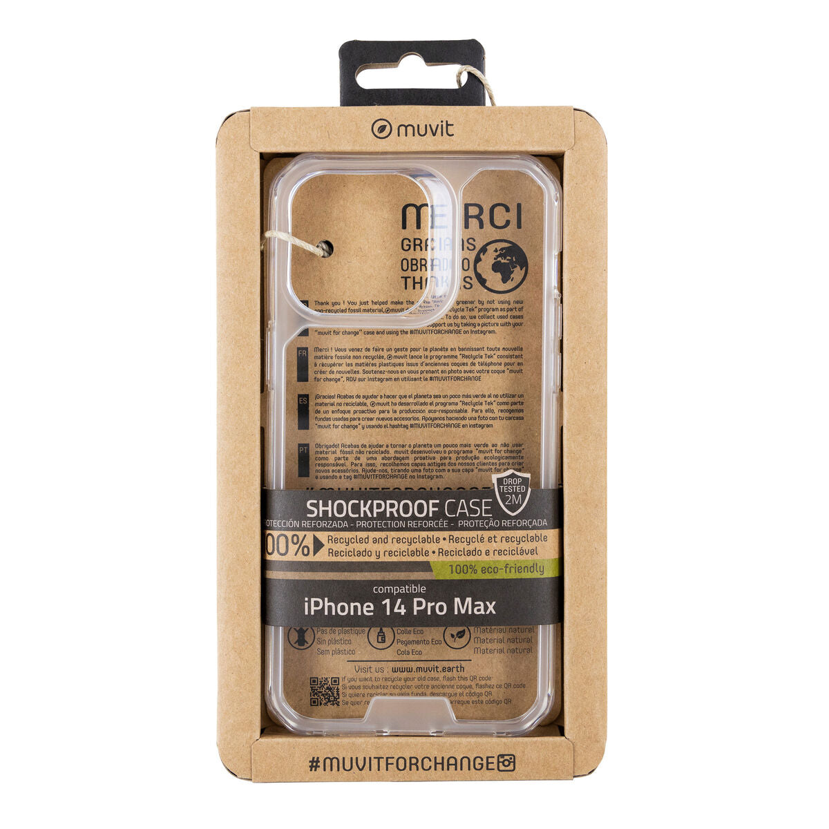 Mobile cover Muvit for Change iPhone 14 Pro Max Transparent