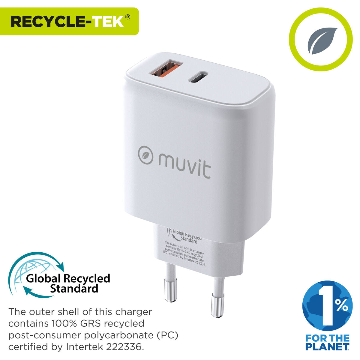 Wall Charger Muvit for Change MCD320 White 18 W