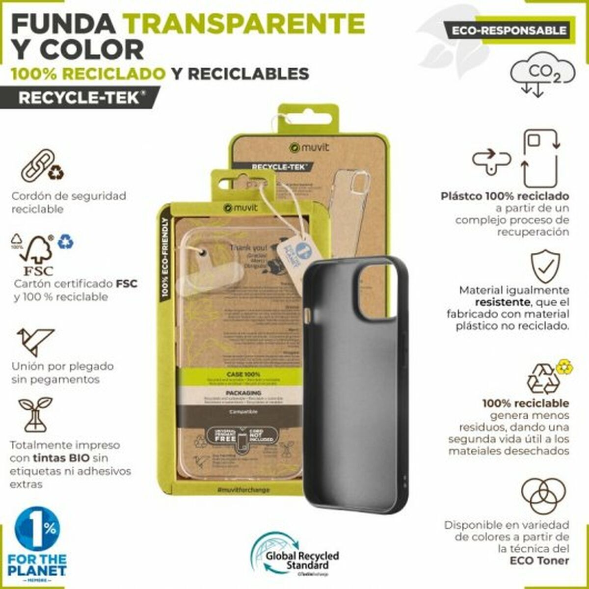 Mobile cover Muvit iPhone 15 Pro Max Clear