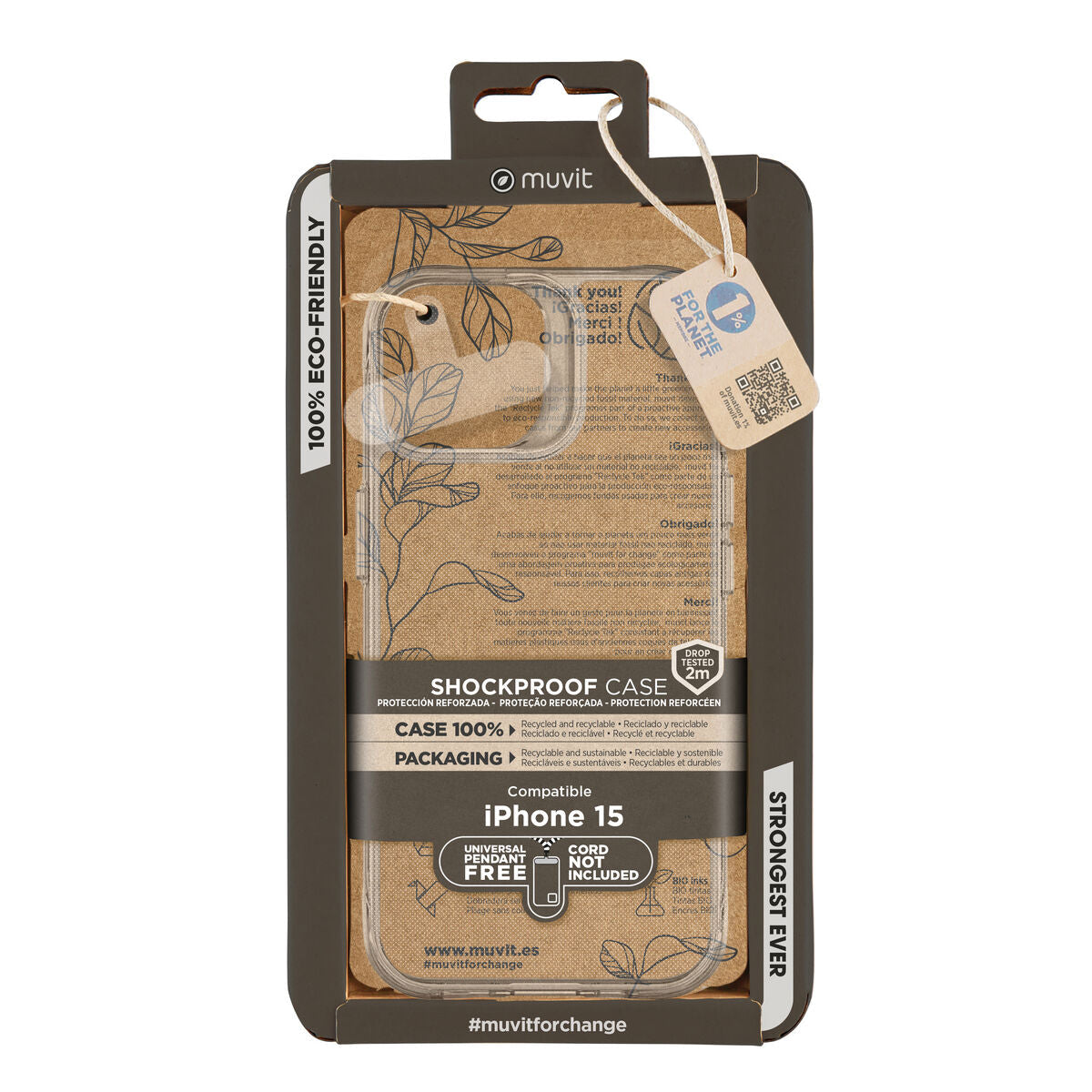 Mobile cover Muvit for Change iPhone 15 Clear iPhone 15