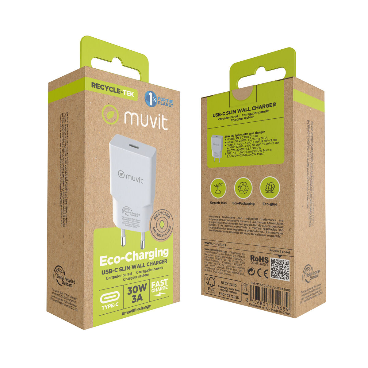 Wall Charger Muvit for Change HC-261 White