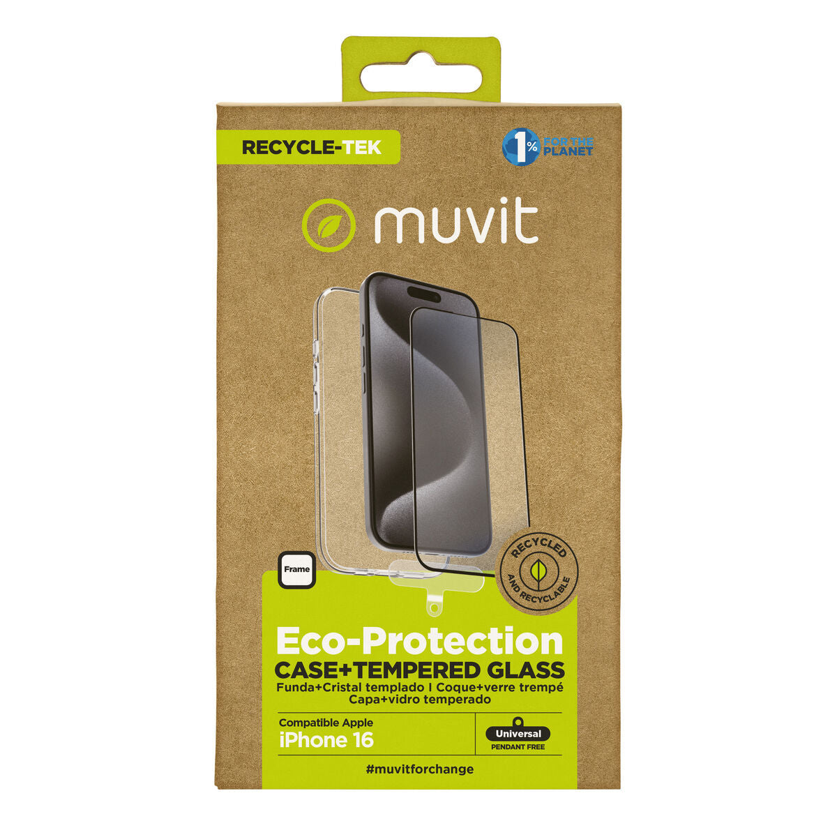 Mobile Case and Protector Muvit for Change iPhone 16 Black