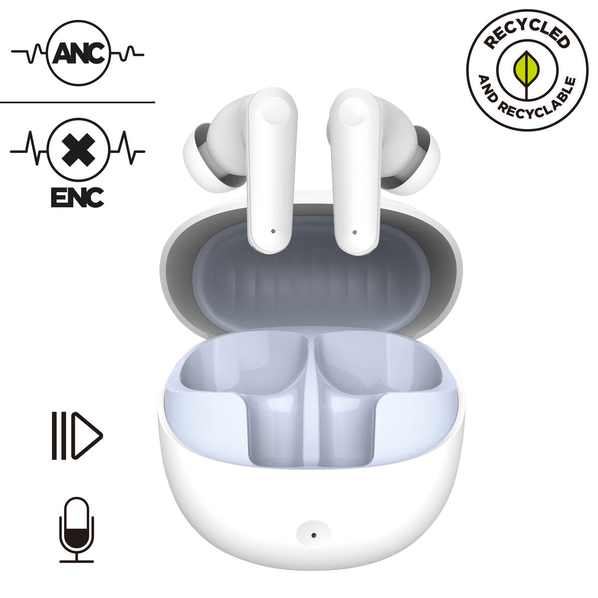 In-ear Bluetooth Headphones Muvit for Change White