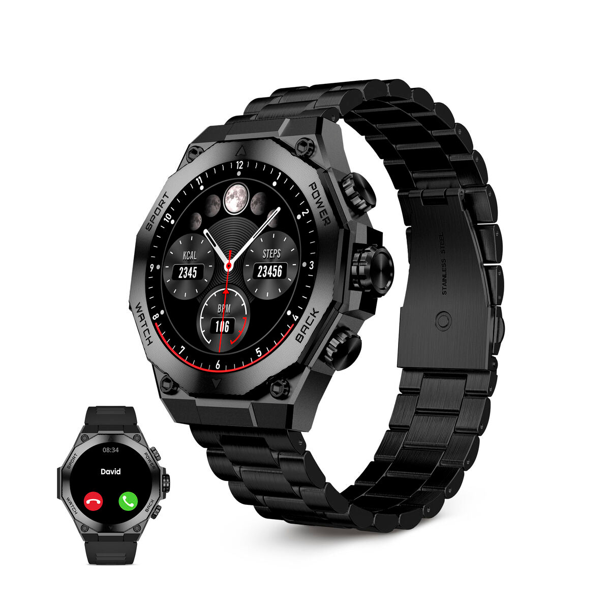 Smartwatch KSIX Titanium Black 1,43"