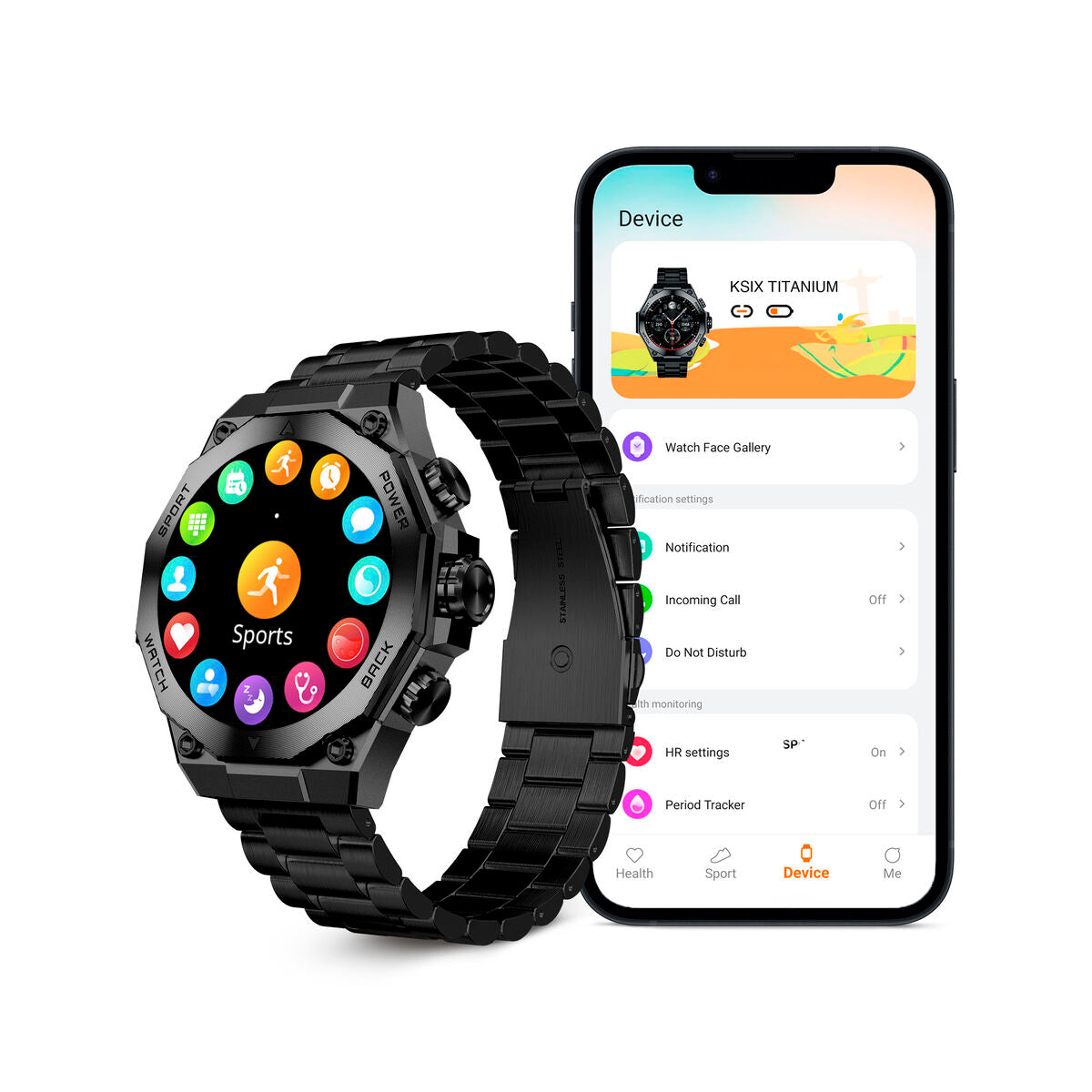 Smartwatch KSIX Titanium Black 1,43"
