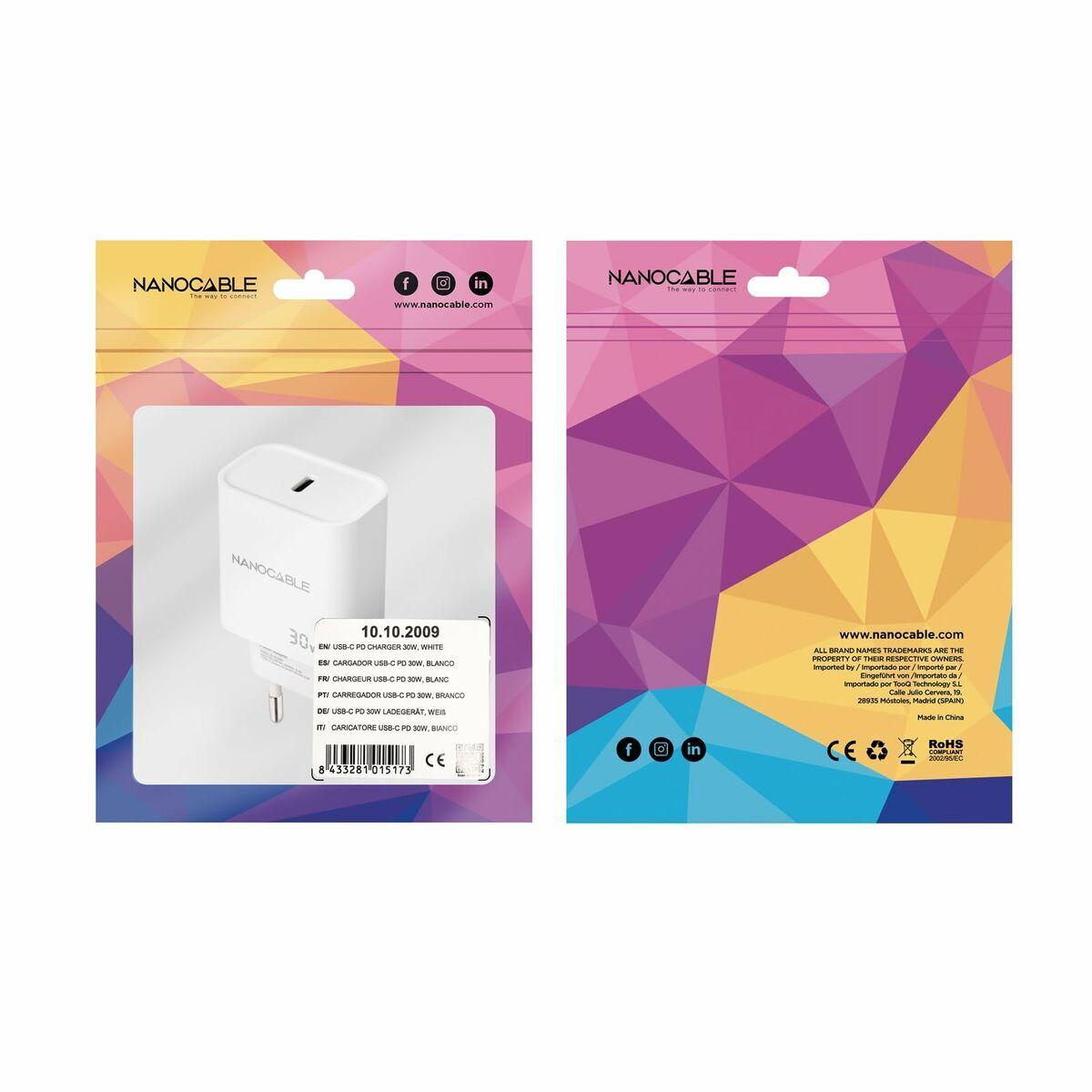 Wall Charger NANOCABLE 10.10.2009 White