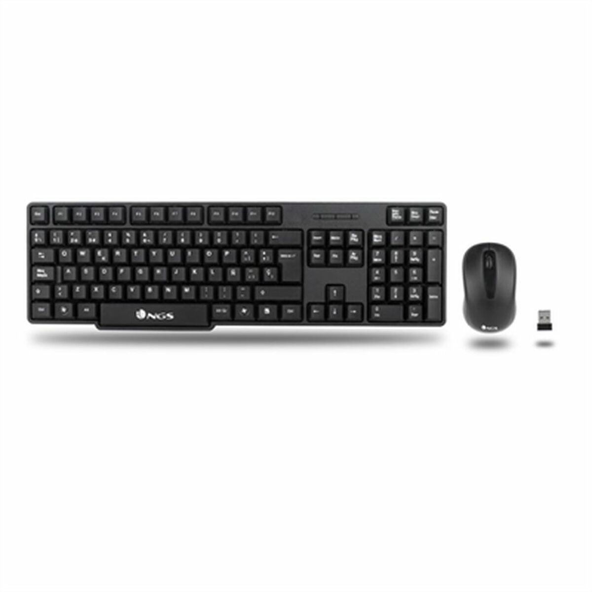 Keyboard and Mouse NGS EUPHORIA KIT Black QWERTY Qwerty US Wireless