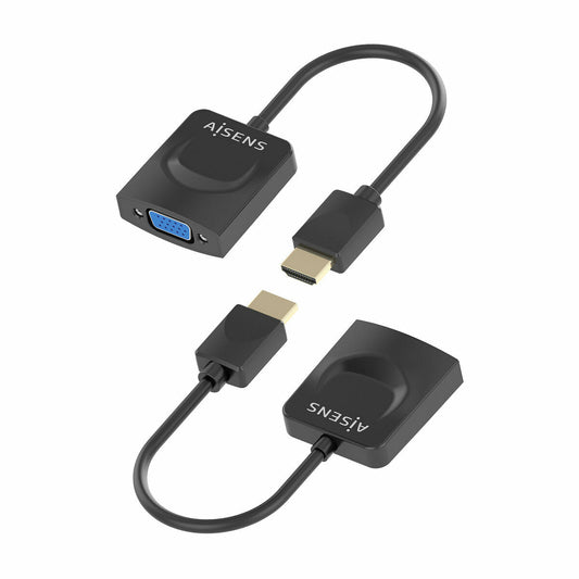 HDMI toS VGA with Audio Adapter Aisens A122-0947 Black 15 cm