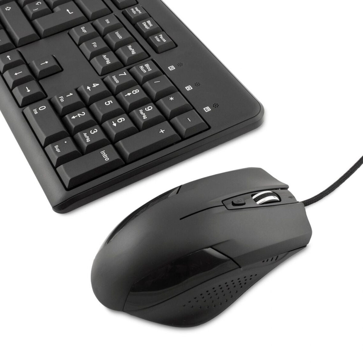 Keyboard and Mouse CoolBox COO-KTR-01U Black Spanish Qwerty