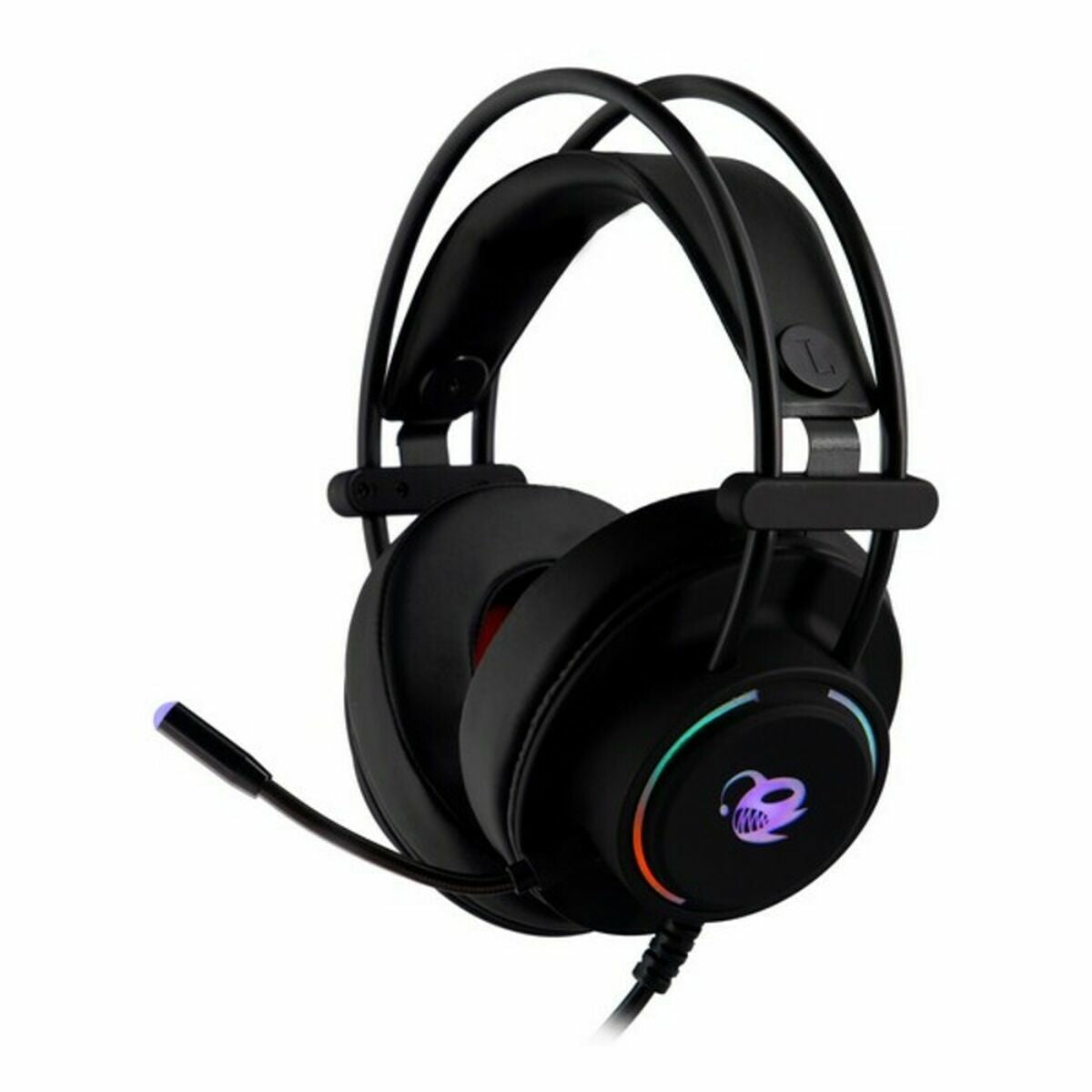 Headphones with Microphone CoolBox DeepLighting Black