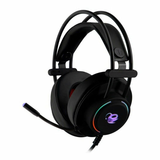Headphones with Microphone CoolBox DeepLighting Black
