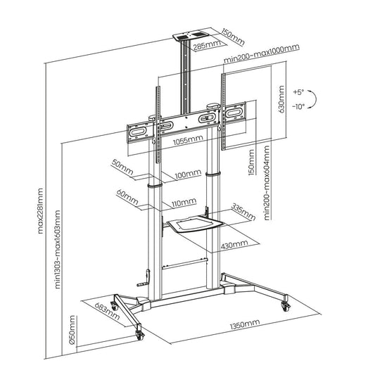Trolley Aisens FT100TE-171 60" 100"