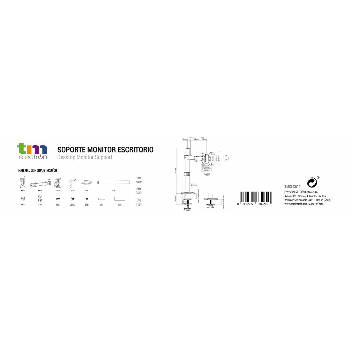 Adjustable support TM Electron Monitor 17"-32"