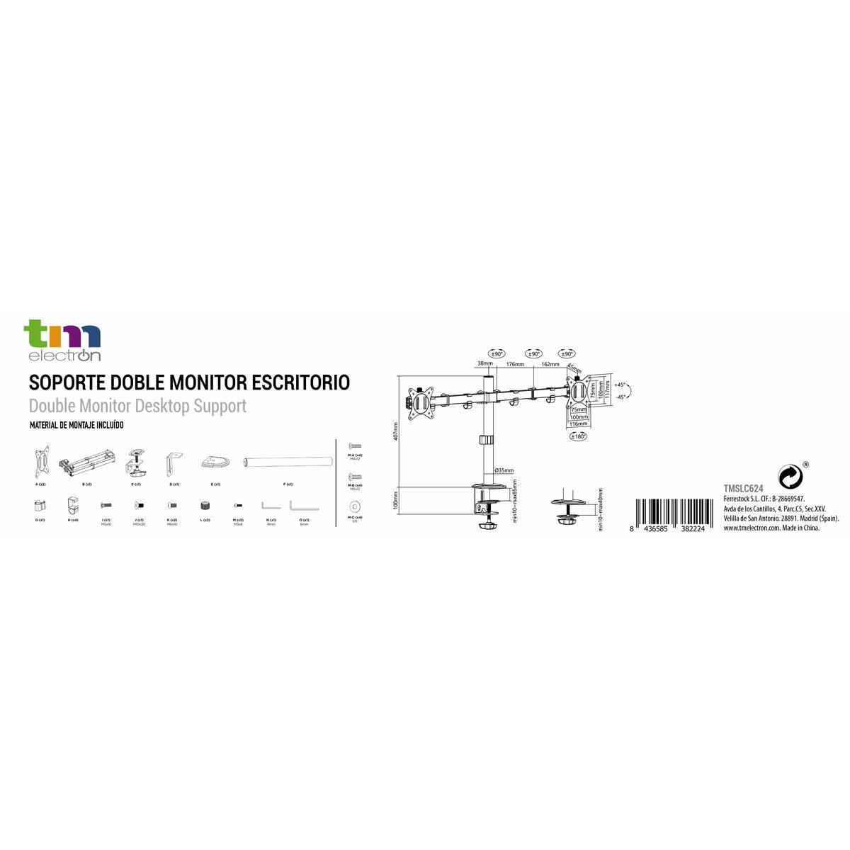 Adjustable support TM Electron Monitor 17"-32"