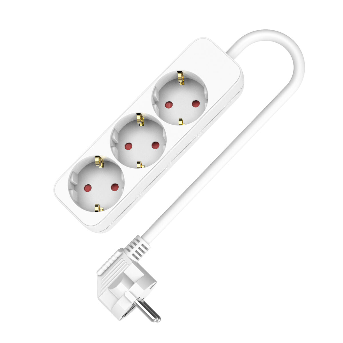 3-socket plugboard without power switch TM Electron TMUAD503 White 3680 W (1,5 m)