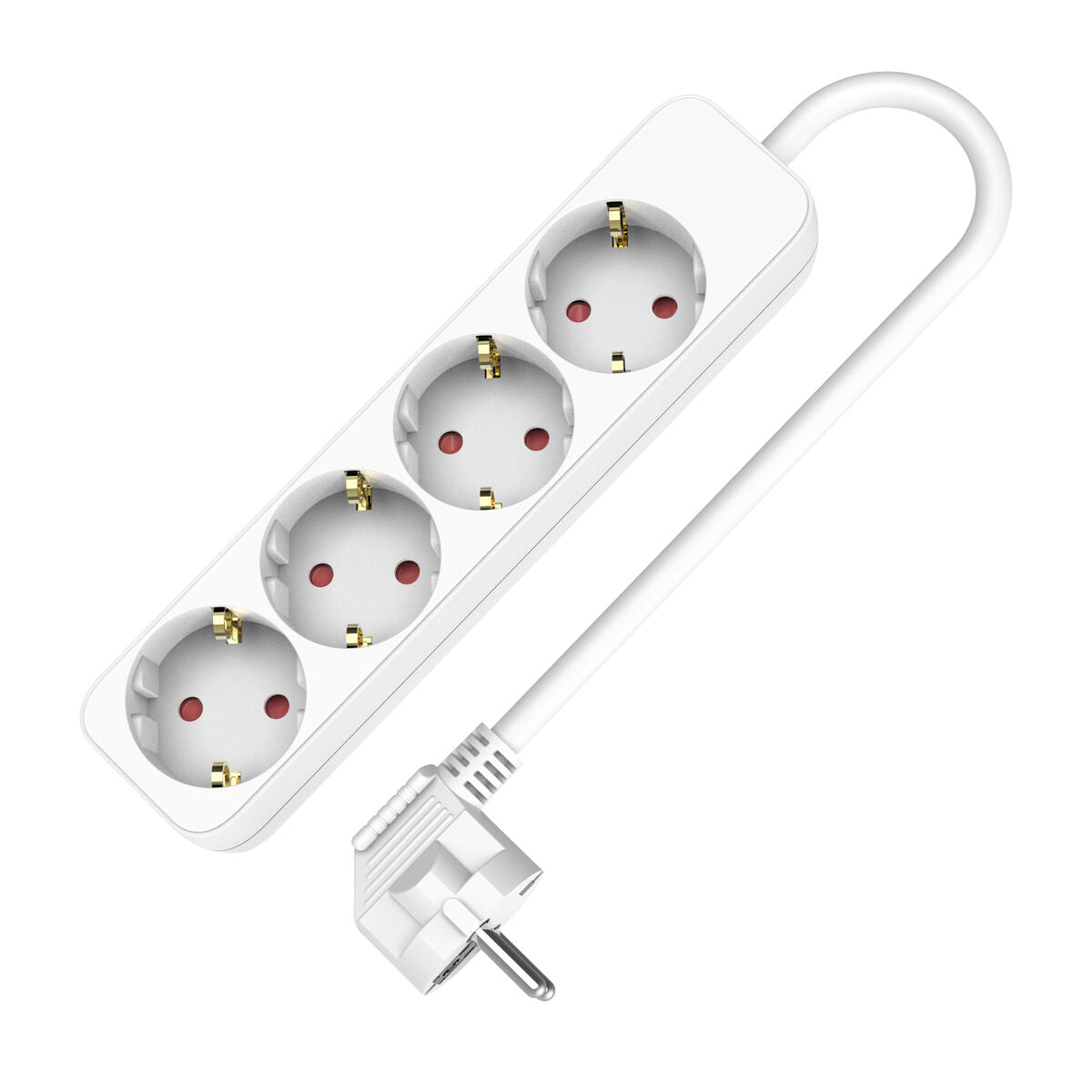 4-socket plugboard without power switch TM Electron TMUAD504 White 3680 W (1,5 m) (4 Units)