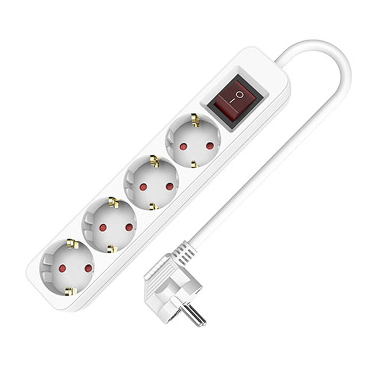 4-socket plugboard without power switch TM Electron TMUAD504S White 3680 W (1,5 m) (4 Units)