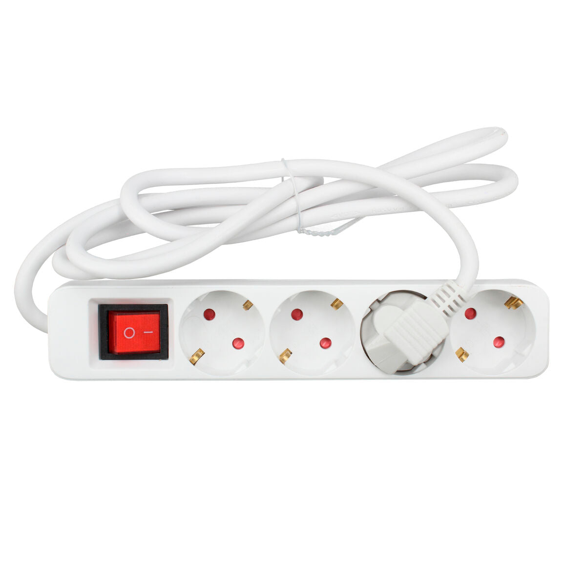 4-socket plugboard without power switch TM Electron TMUAD504S White 3680 W (1,5 m) (4 Units)