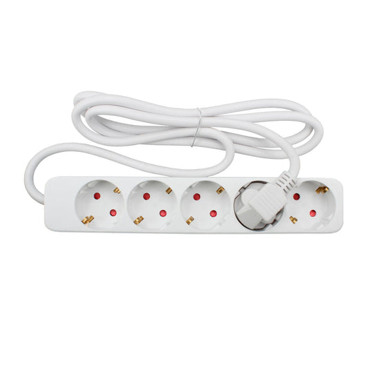 Power Socket - 5 sockets with Switch TM Electron TMUAD505S White 3680 W (1,5 m)