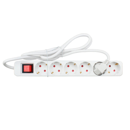 6-socket plugboard without power switch TM Electron TMUAD506S White 3680 W (1,5 m)