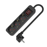 3-socket plugboard without power switch TM Electron TMUAD503SBK Black 3680 W 250 V (1,5 m)