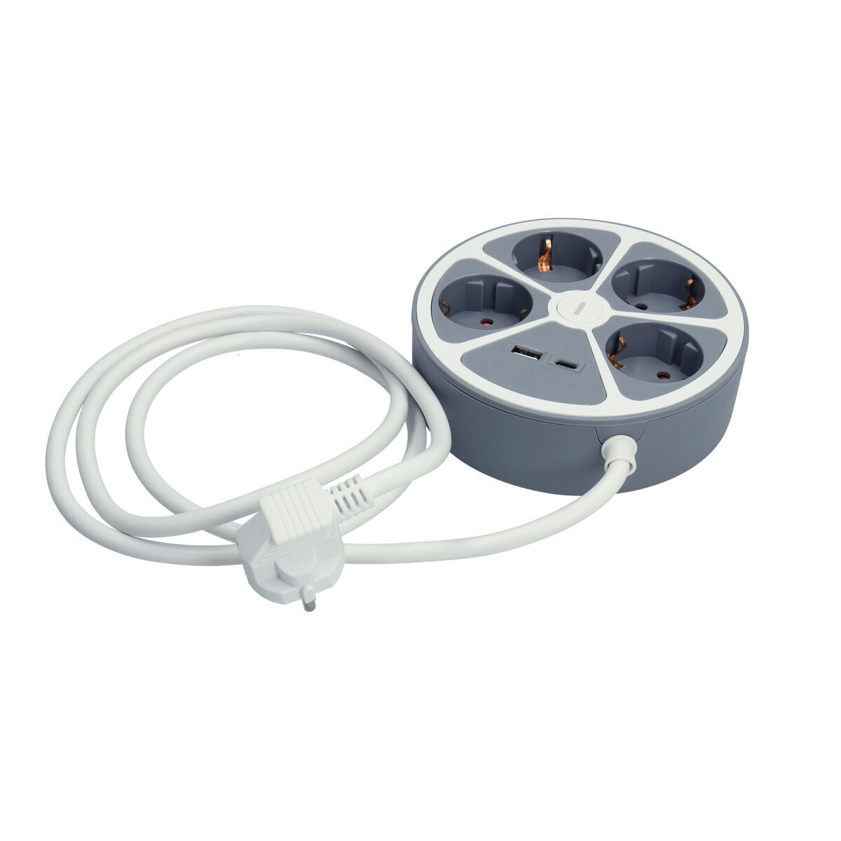 3-socket plugboard with power switch TM Electron TMUAD554CB White Grey 3680 W 30 W (1,5 m)