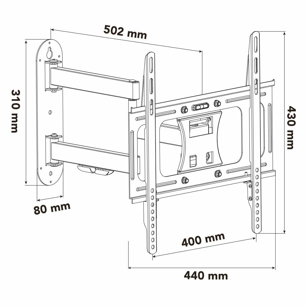 Wall Bracket Nox-Xtreme NXLITEWALLFLEX 55"