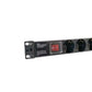 Schuko 19" 8 Way Multi-socket Adapter with On / Off Switch 2LAN REG8SCHINT 250V 3500W 2M