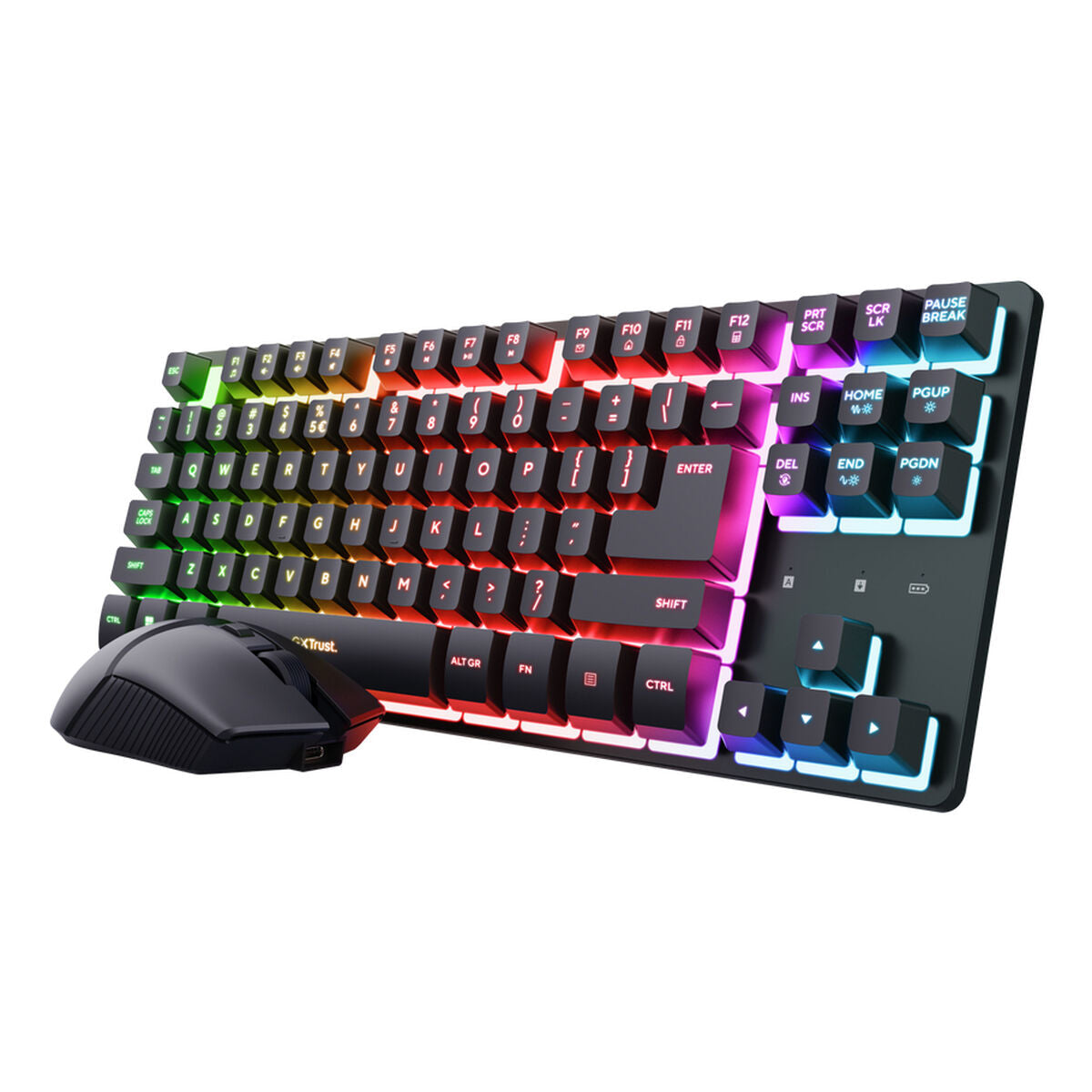 Keyboard and Mouse Trust 25984 GXT832 Black Spanish Qwerty