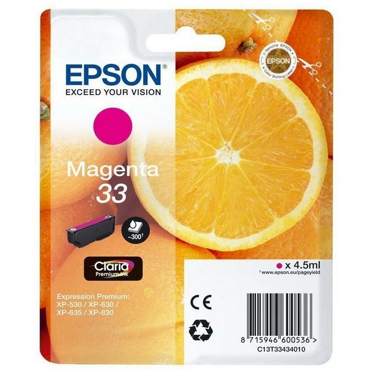 Original Ink Cartridge Epson C13T33434010 Magenta