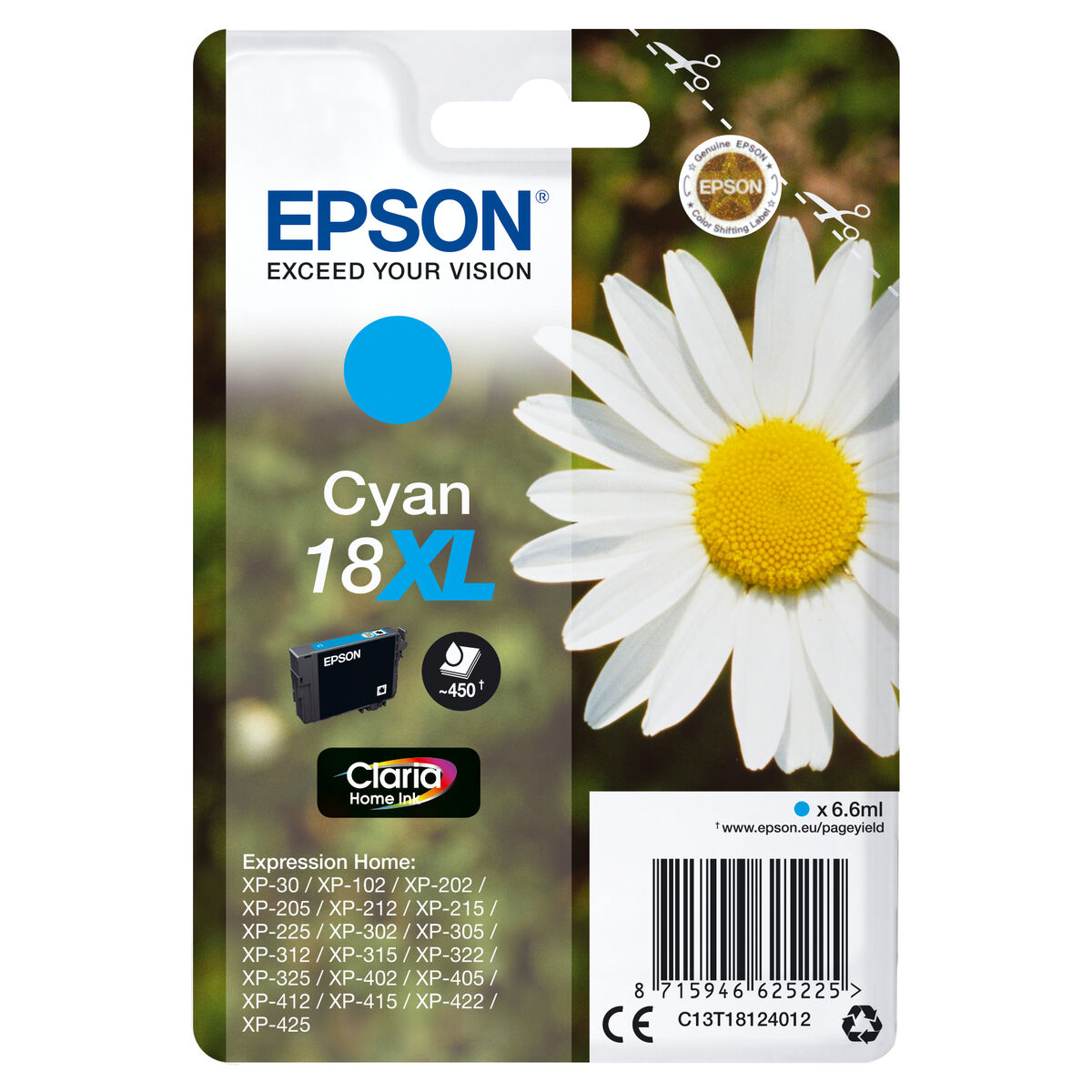 Original Ink Cartridge Epson Cartucho 18XL cian Cyan