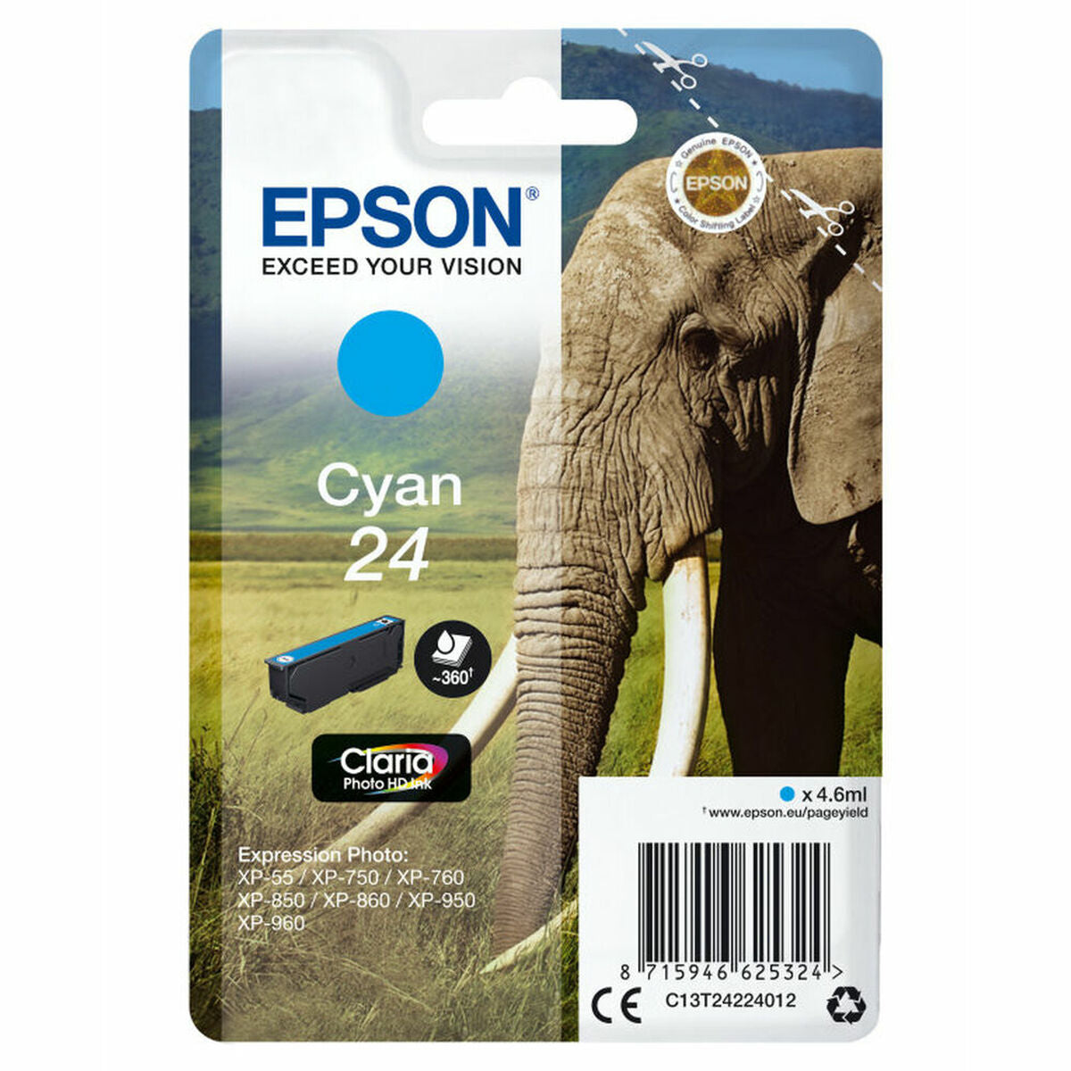 Original Ink Cartridge Epson T2422 Cyan 4,6 ml