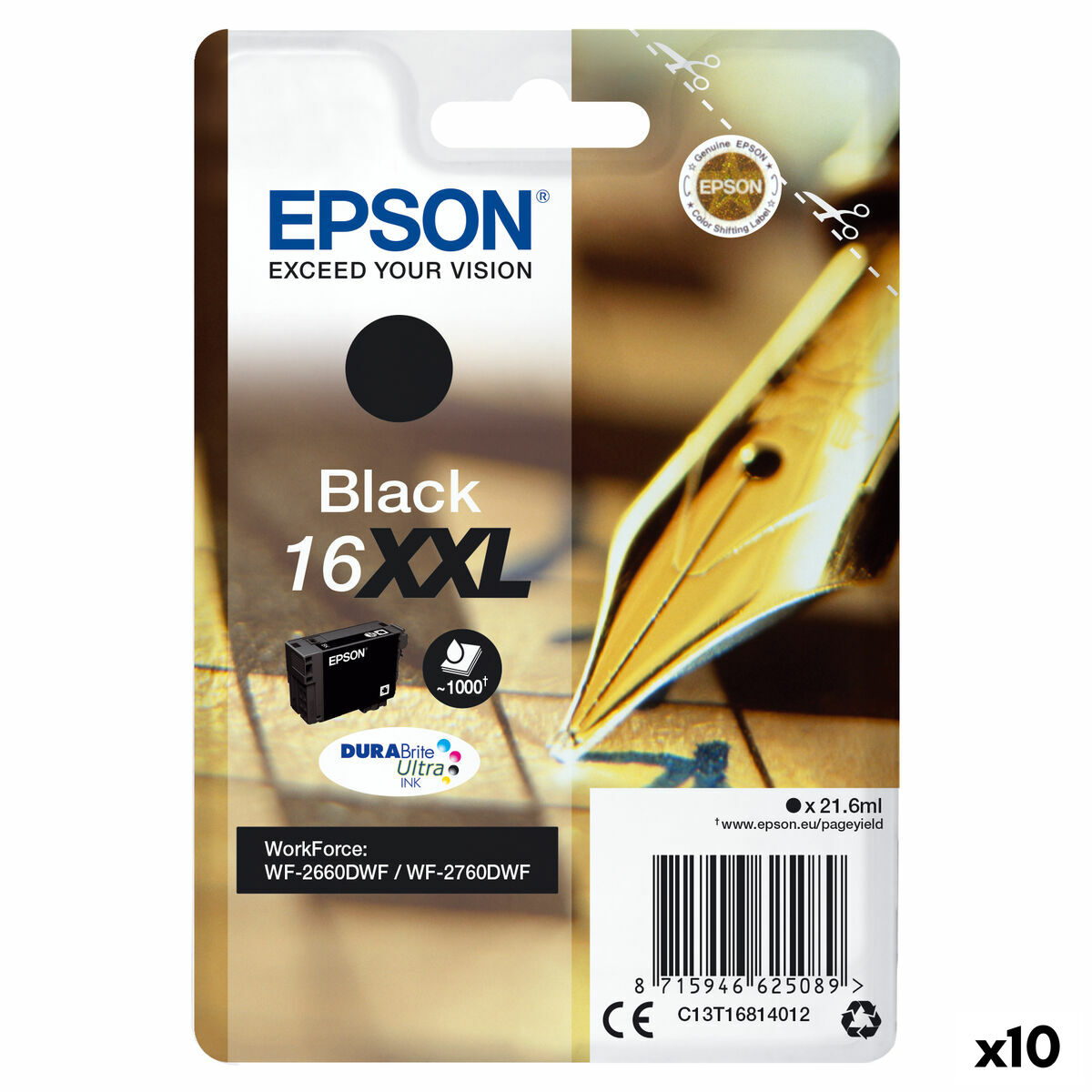 Original Ink Cartridge Epson Nº16XXL Magenta (10 Units)