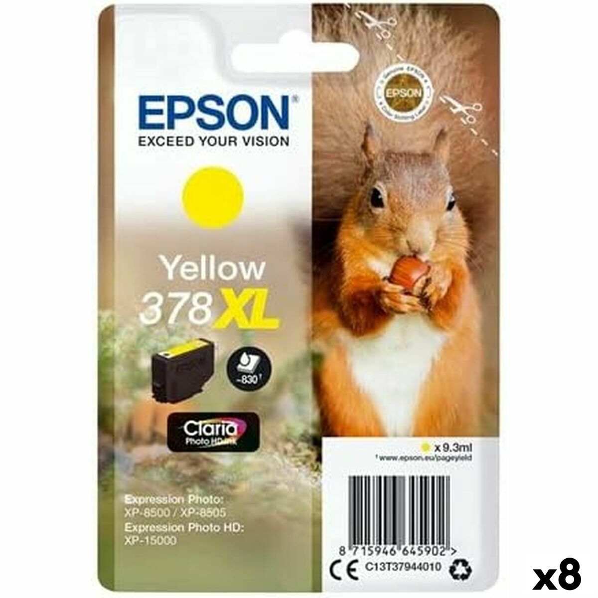 Original Ink Cartridge Epson Nº 378XL Yellow (8 Units)