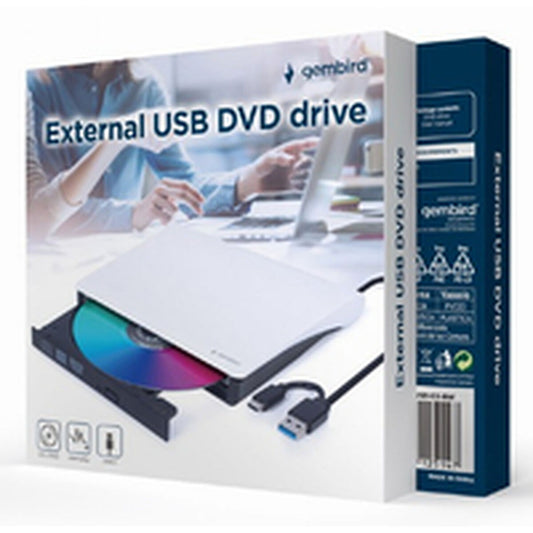 External Recorder GEMBIRD DVD-USB-031-BW DVD-R 8x, DVD-R DL 8x, DVD-RW 8x, DVD-ROM 8x, DVD-RAM 5x, DVD+R 8x, DVD+R DL 8x, ...