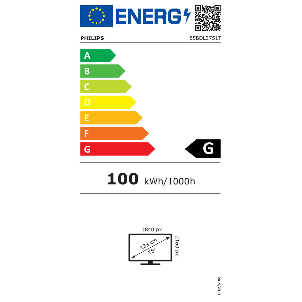 Videowall Monitor Philips 55BDL3751T/00 4K Ultra HD