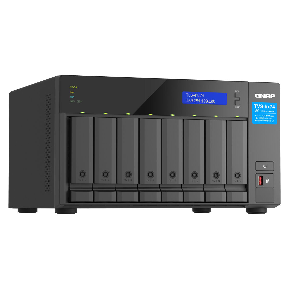 Network Storage Qnap TVS-H874T-I9-64G Black