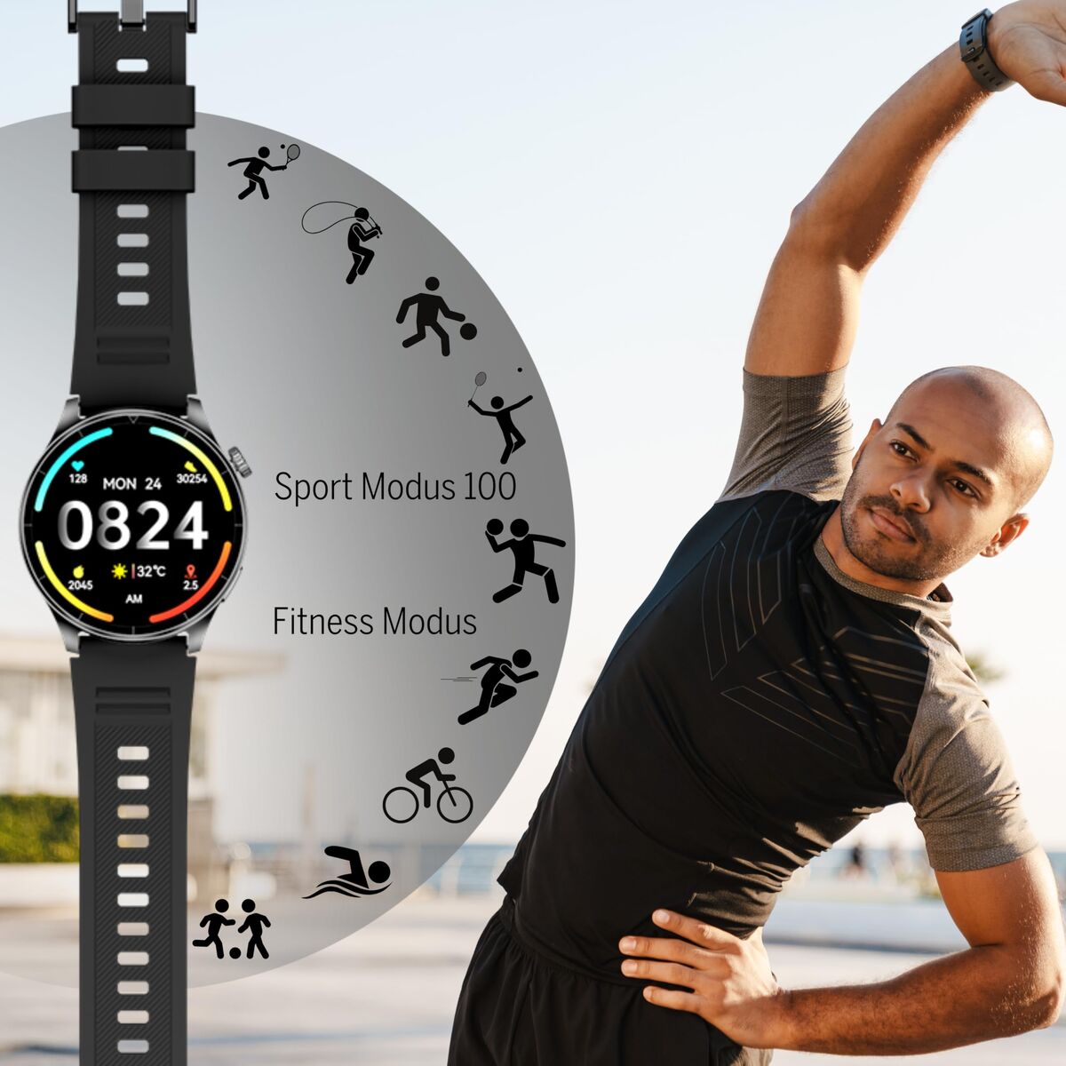Smartwatch beafon WATCH 301 44 mm 1,45" Black