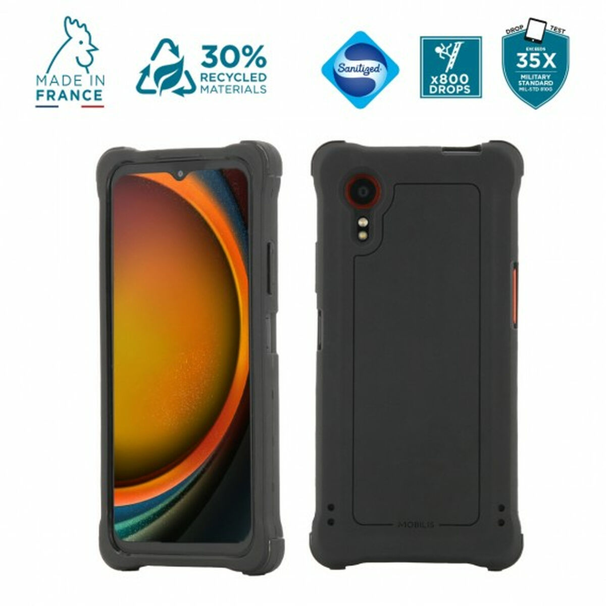 Mobile cover Mobilis 054016 Black Grey