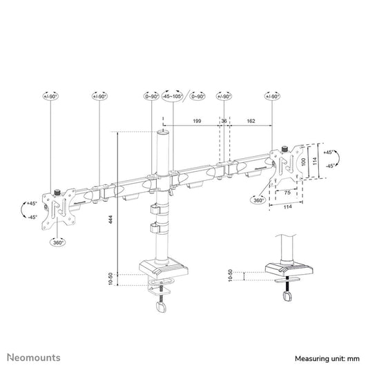 Screen Table Support Neomounts DS60-600BL2 10" 32"
