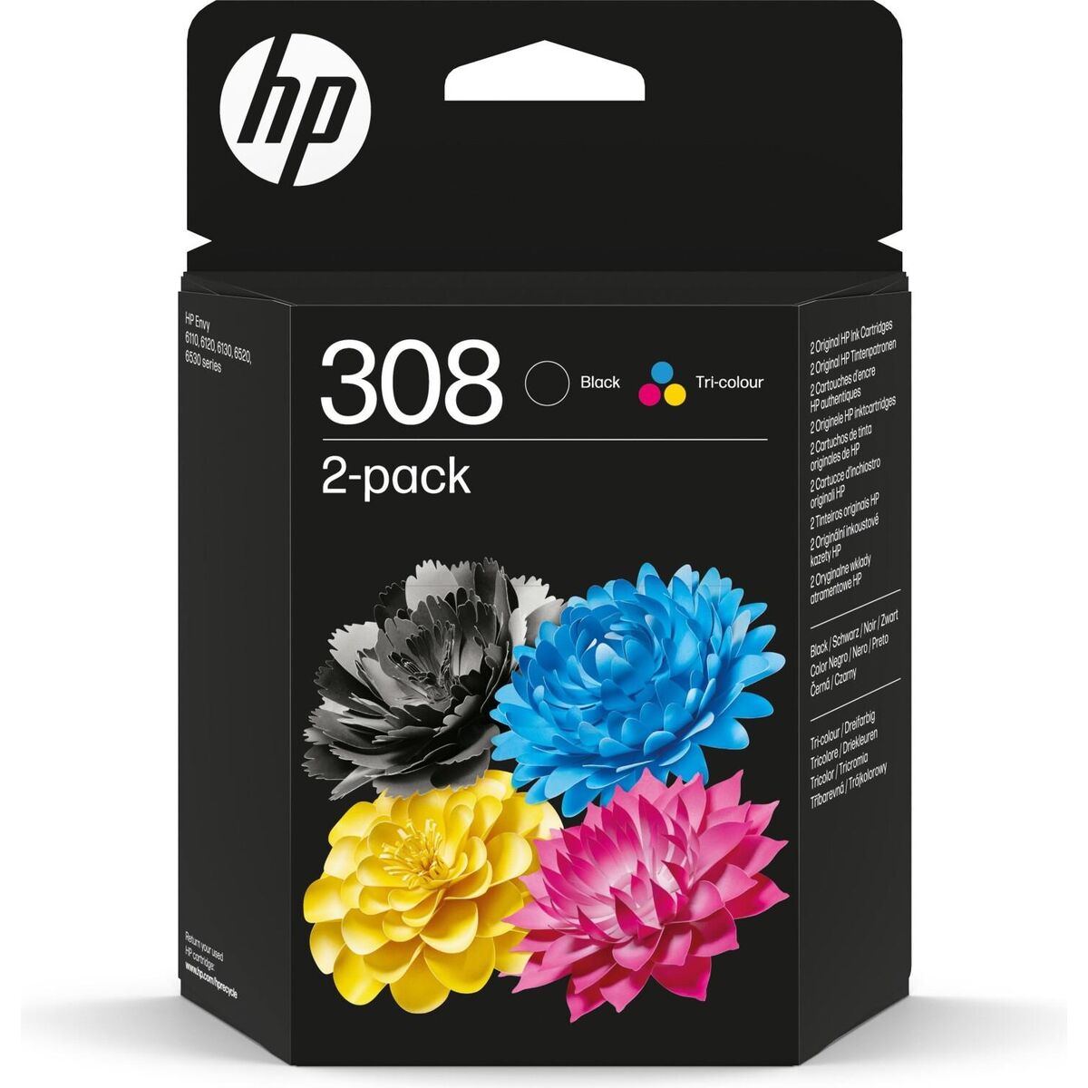 Original Ink Cartridge HP Nº 308 Yellow Blue Black Magenta (24 Units)