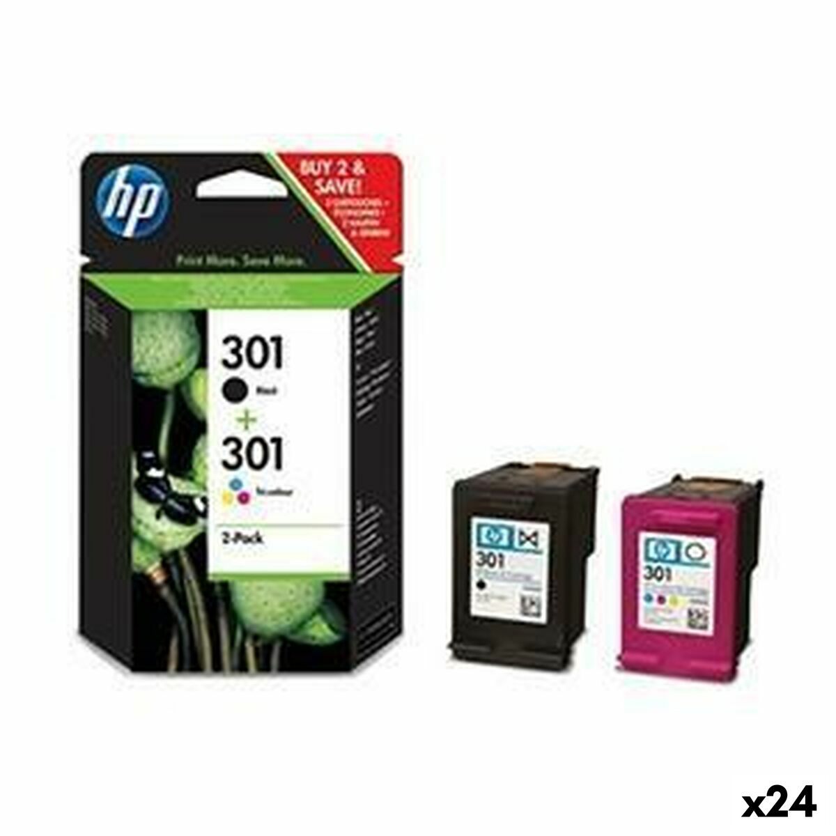 Original Ink Cartridge HP 301 Yellow (24 Units)