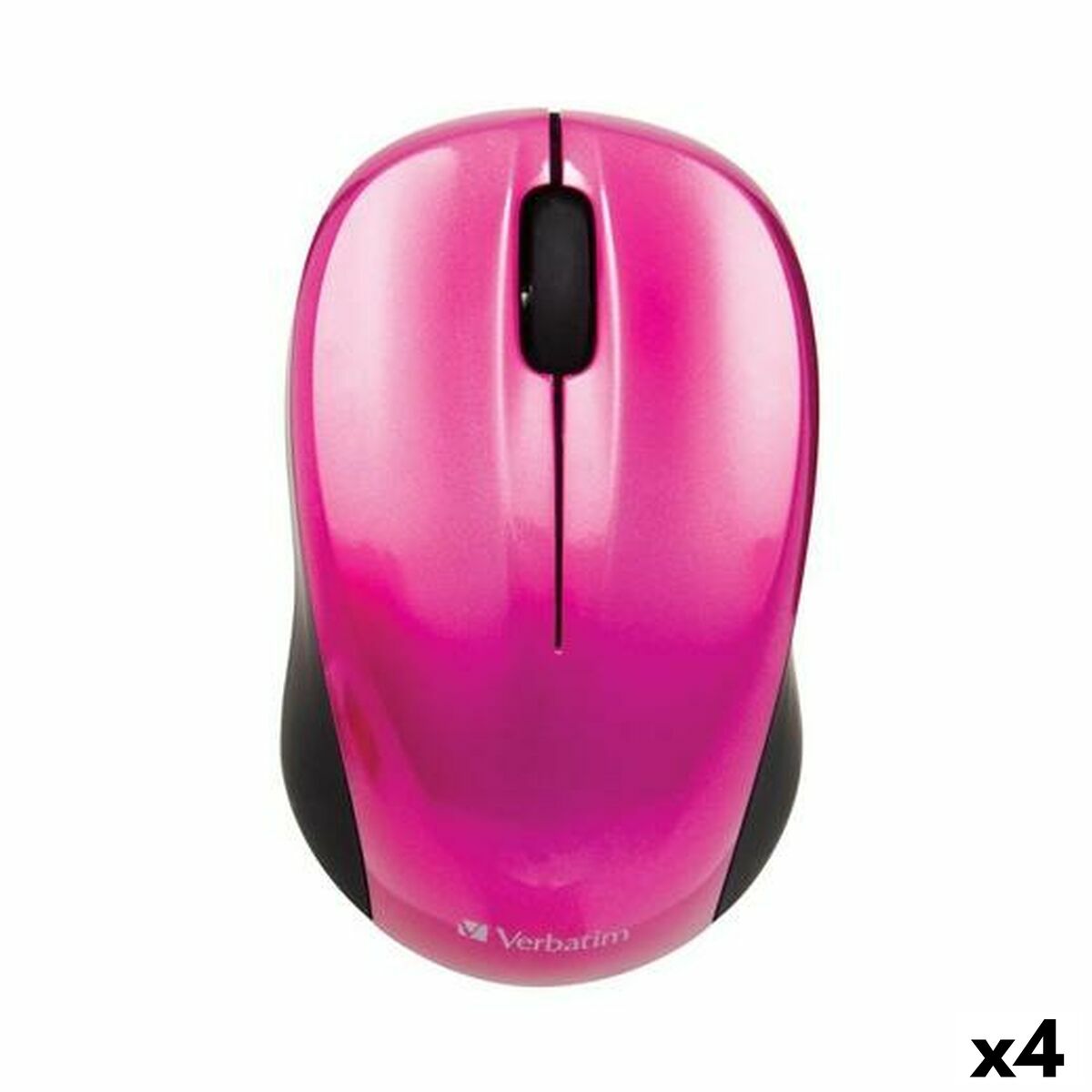 Wireless Mouse Verbatim GO NANO Black Fuchsia 1600 dpi (4 Units)