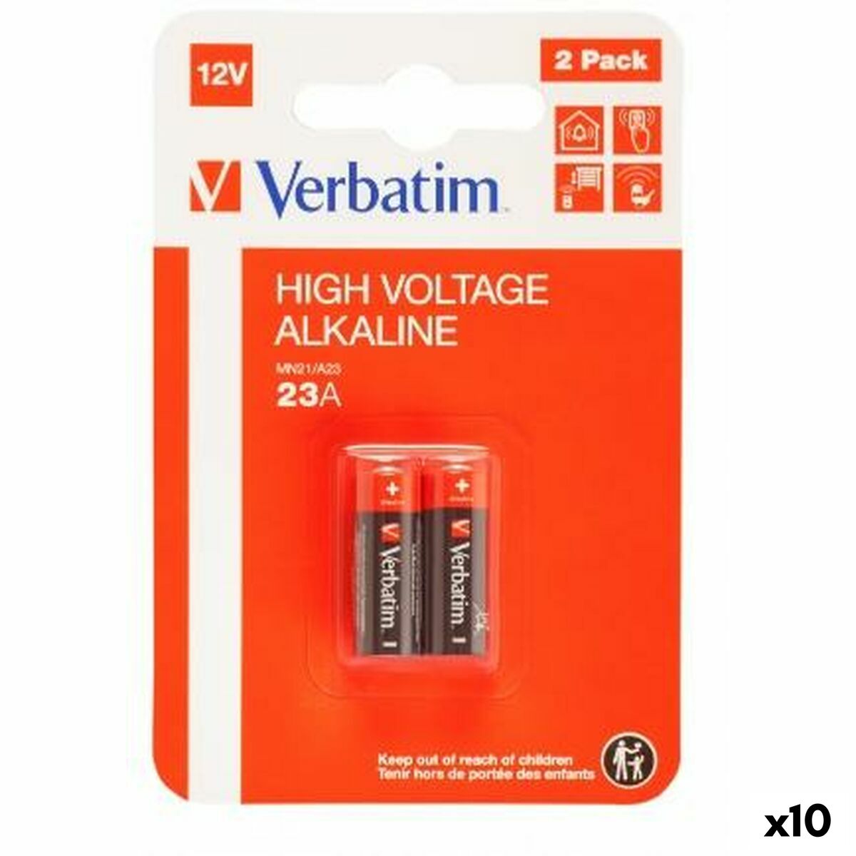 Batteries Verbatim 12 V LR23A (2 Pieces) (10 Units)
