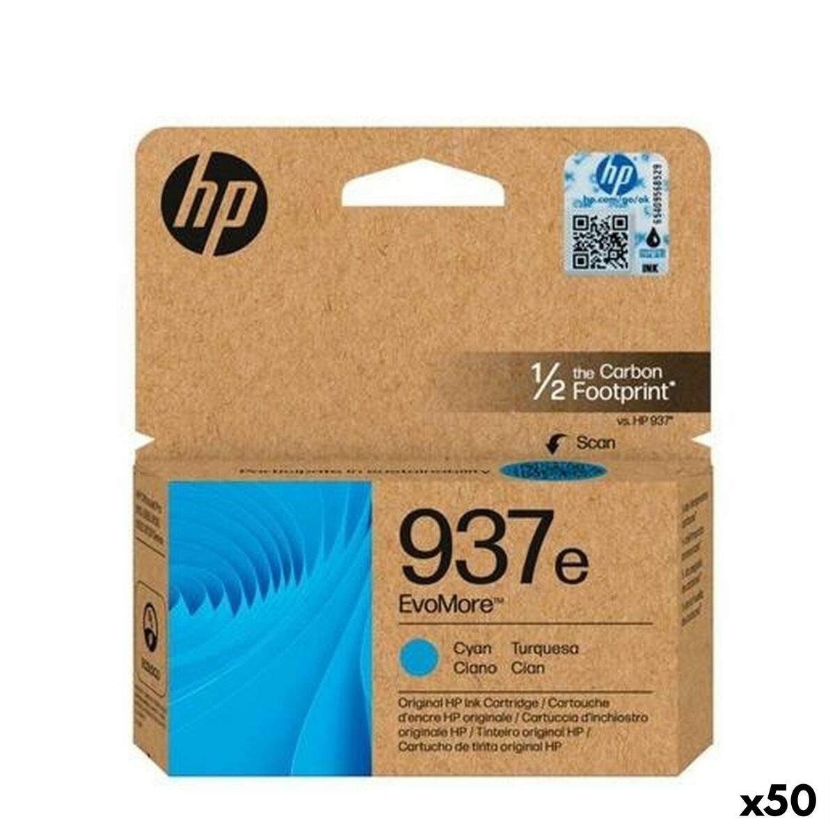 Original Ink Cartridge HP Nº937E Cyan (50 Units)