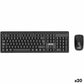 Keyboard and Mouse Nilox Black Spanish Qwerty (20 Units)