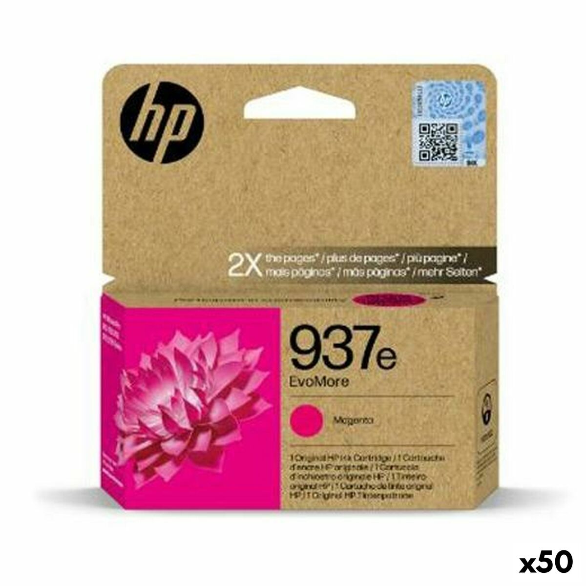 Original Ink Cartridge HP Nº 937E Magenta (50 Units)